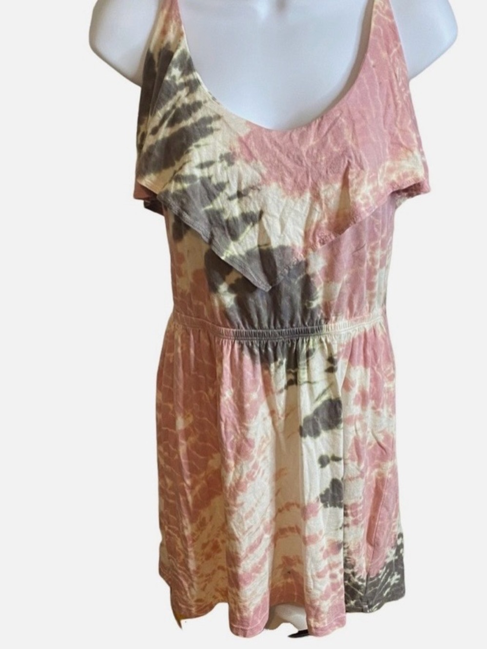 Gypsy 05 made in Hollywood Pink Tie-Dye Ruffle Sundress - Picture 1 of 4